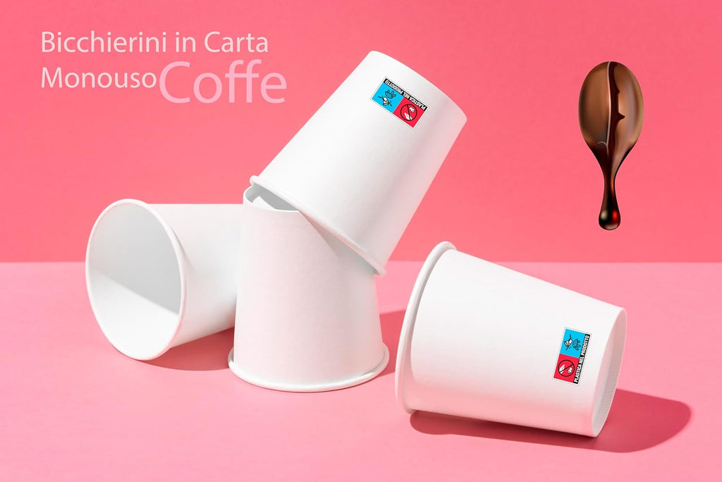Bicchierini Caffè - tazzine caffe in carta monouso da 75ml - BIANCHI