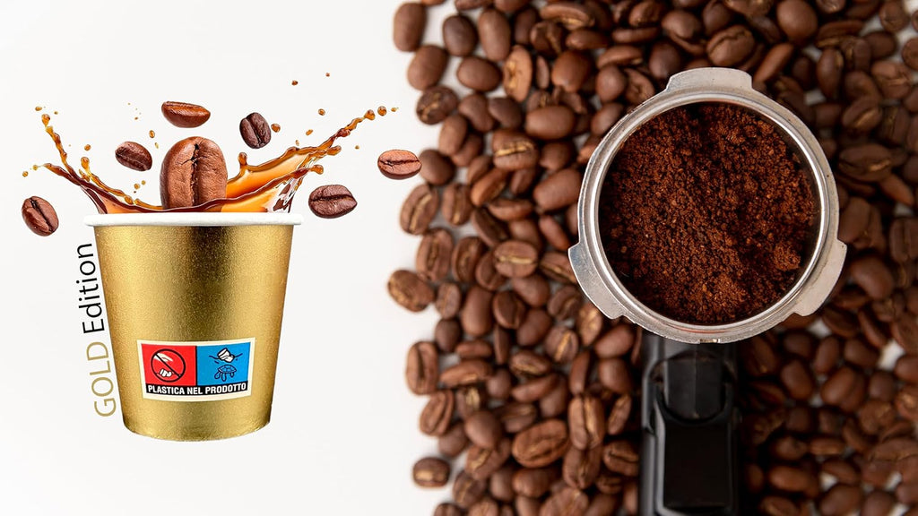 Bicchierini Caffè - tazzine caffe in carta monouso da 75ml - GOLD EDITION - ORO