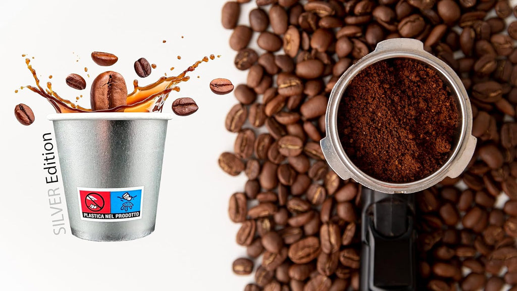 Bicchierini Caffè - tazzine caffe in carta monouso da 75ml - SILVER EDITION - ARGENTO