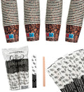 Kit caffe bicchieri e palette 500 Bicchierini Caffè + 500 Palettine monouso, Decorato